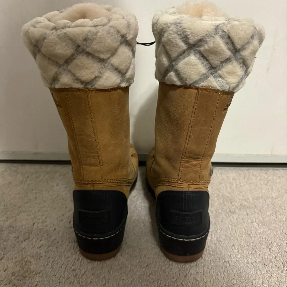 Sorel Women's Whistler Tall Waterproof Winter Boots 6.5 Brown Lined Lace Up